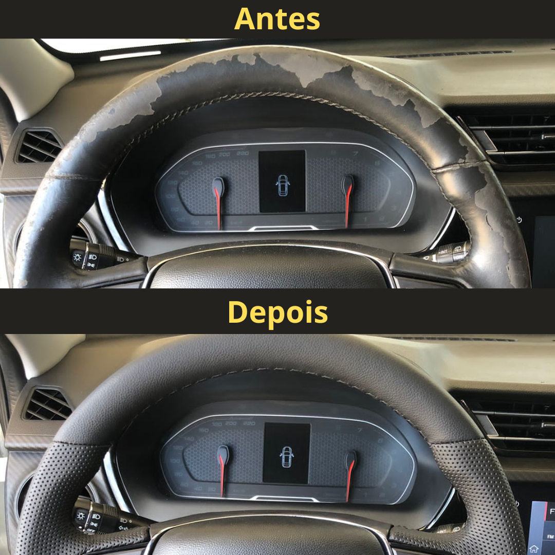 Revestimento de volante em couro - capa volante costurada